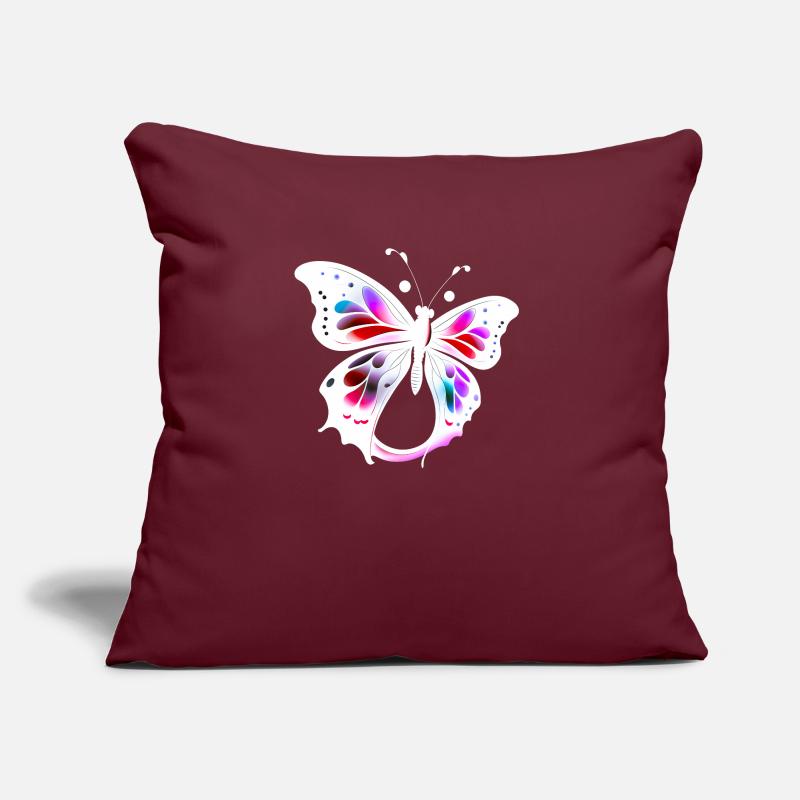 Papillon multicolore Coussin et housse de 45 x 45 cm