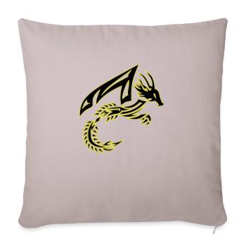 Tribal Black and Yellow Dragon - Sofa pillow with filling 45cm x 45cm - light taupe - Front