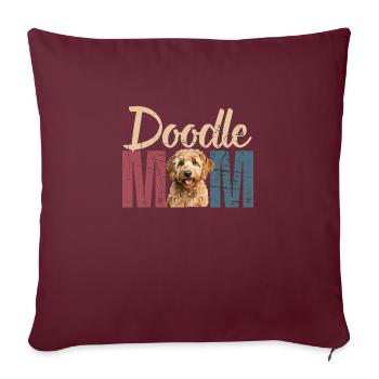 Maman Golden Doodle - Coussin et housse de 45 x 45 cm - bordeaux - Devant
