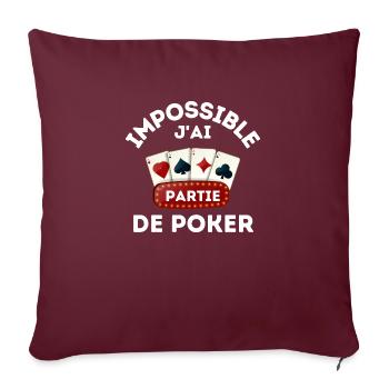 Partie de poker - Coussin et housse de 45 x 45 cm - bordeaux - Devant