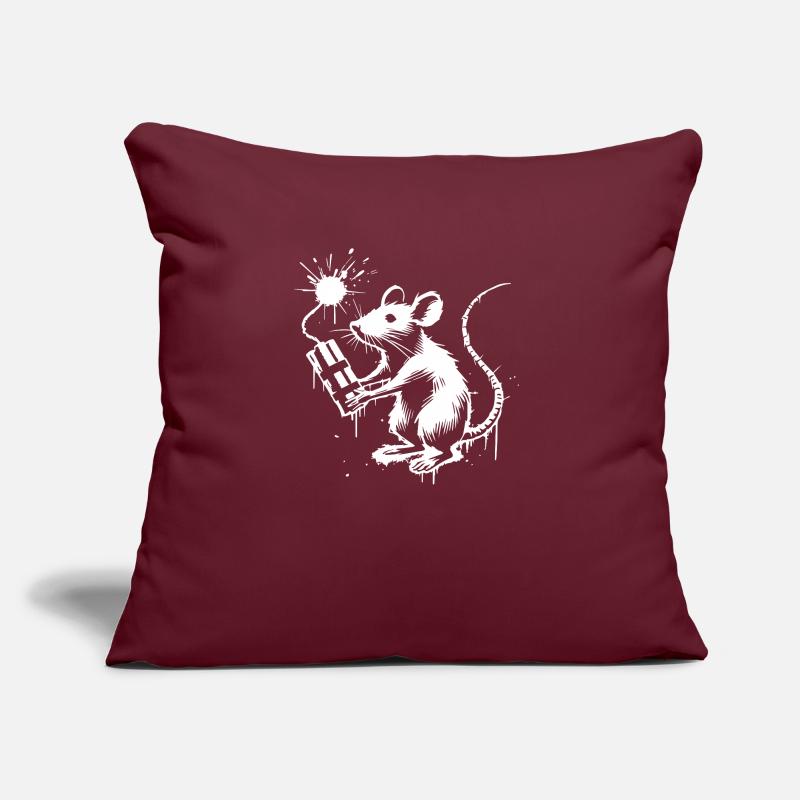 rat with a dynamite. Sofa pillow with filling 45cm x 45cm