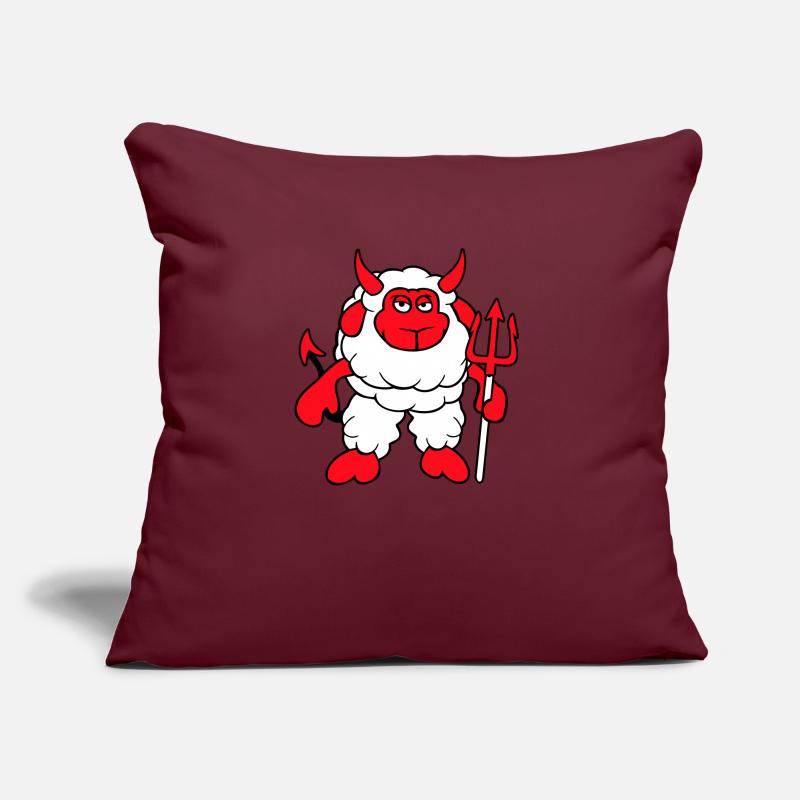 Sheep Devil Satan Hell Evil Trident Horns Cool Sofa pillow with filling 45cm x 45cm