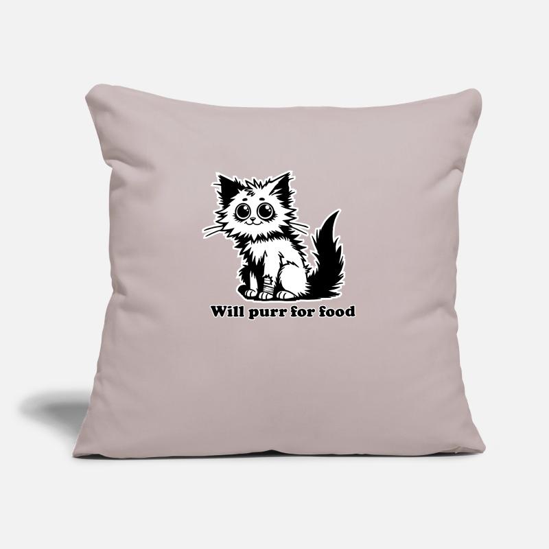 Chat sans abri - Will ronronnera pour la conception de nourriture Coussin et housse de 45 x 45 cm