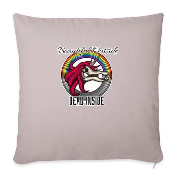 Beautiful Outside, Dead Inside - Sofa pillow with filling 45cm x 45cm - light taupe - Front