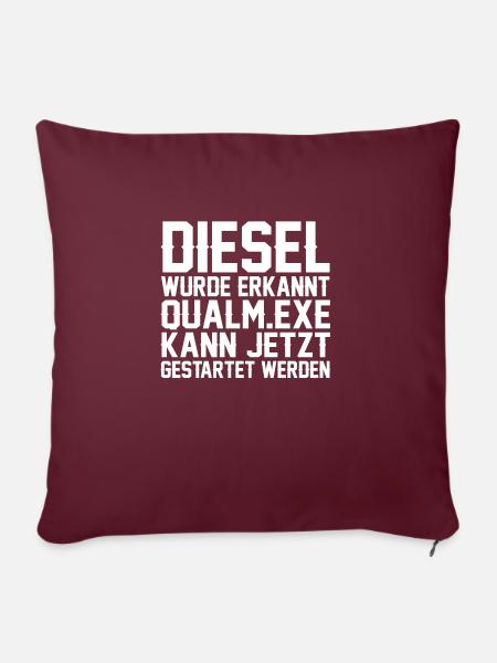 DIESEL POWER - Sofakissen mit Füllung 45 x 45 cm - Burgunderrot