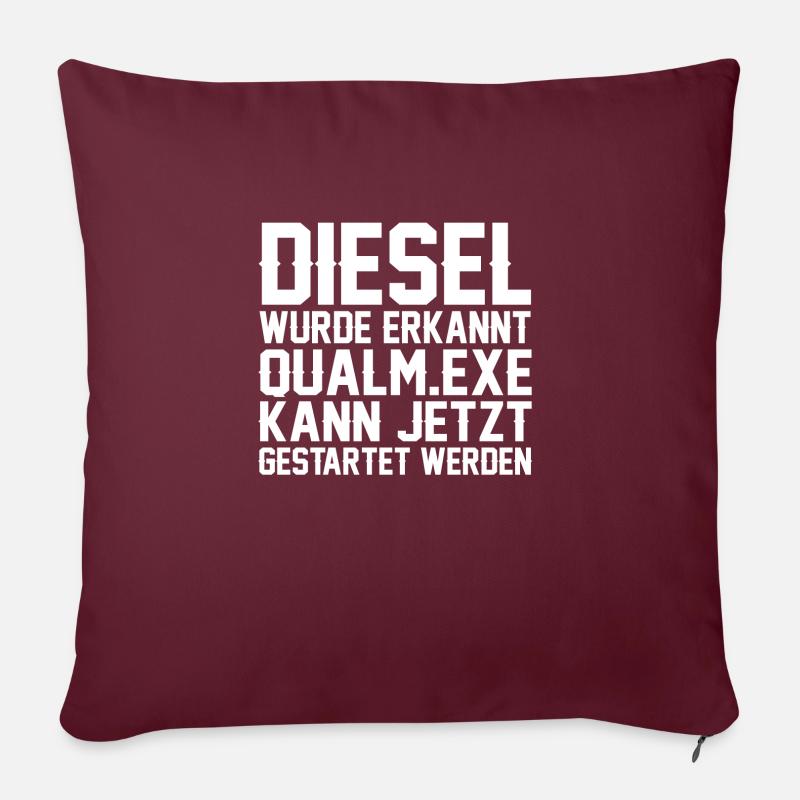 DIESEL POWER - Coussin et housse de 45 x 45 cm - bordeaux