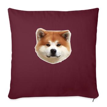 akita inu - Coussin et housse de 45 x 45 cm - bordeaux - Devant
