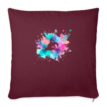 Une touche de couleur avec la silhouette de butée coulissante - Coussin et housse de 45 x 45 cm - bordeaux - Devant