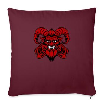 krampus démon de noël - Coussin et housse de 45 x 45 cm - bordeaux - Devant