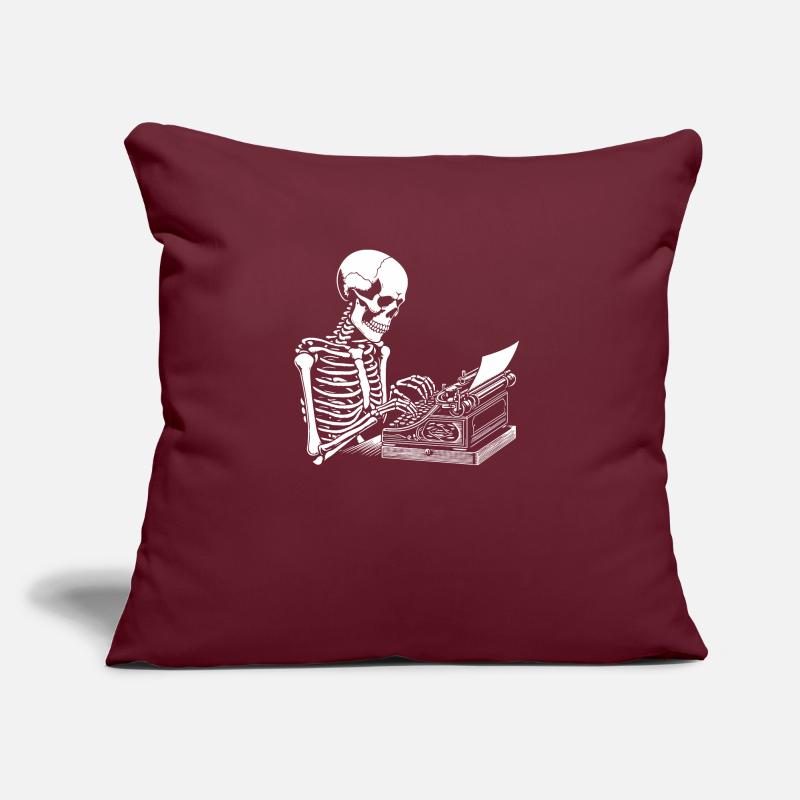 skeleton typing on the typewriter Sofa pillow with filling 45cm x 45cm