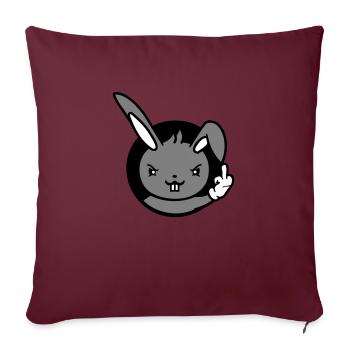 Bunny Middle Finger Show Nasty Naughty Insulting - Sofa pillow with filling 45cm x 45cm - burgundy - Front