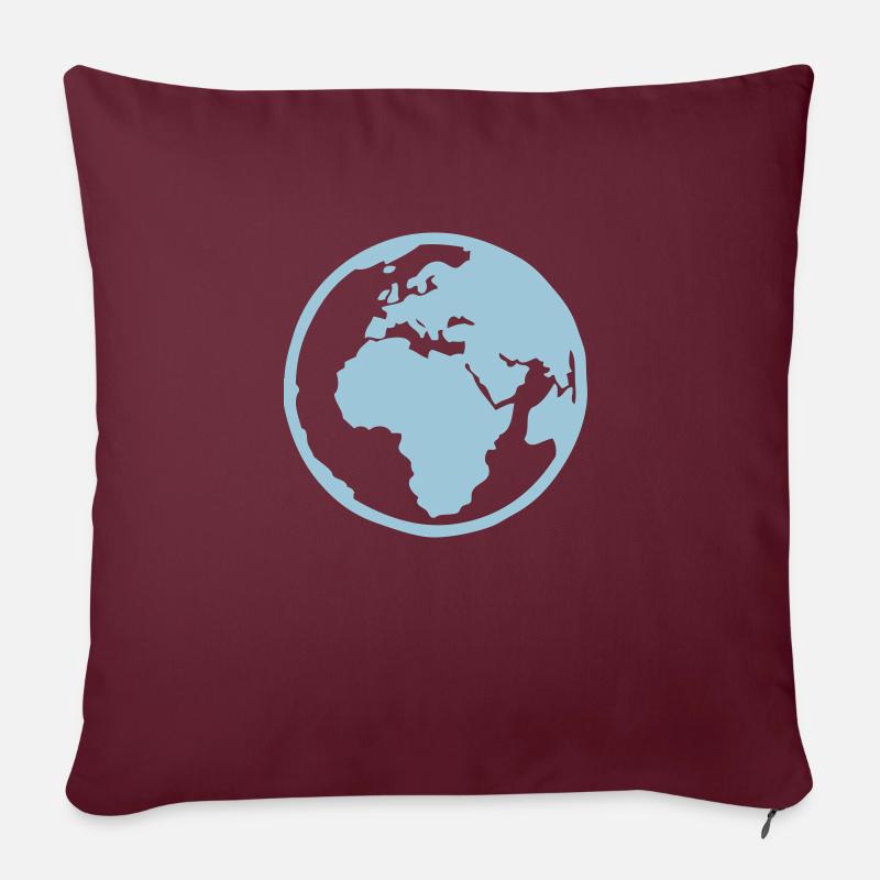 blauer Planet Erde 2 - Sofakissen mit Füllung 45 x 45 cm - Burgunderrot