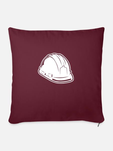 Bauhelm 2 - Sofakissen mit Füllung 45 x 45 cm - Burgunderrot