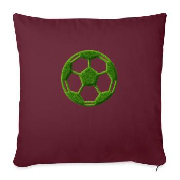 Icône du football classique dans l’herbe look vert - Coussin et housse de 45 x 45 cm - bordeaux - Devant