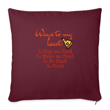 I love clothes / Ways to my heart - Sofa pillow with filling 45cm x 45cm - burgundy - Front