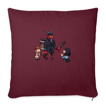 Krampus punit les enfants - Coussin et housse de 45 x 45 cm - bordeaux - Devant