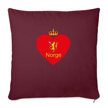 Cœur de Norvège - Coussin et housse de 45 x 45 cm - bordeaux - Devant