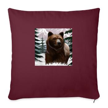 Un ours brun dans la nature sauvage de l’Alaska - Coussin et housse de 45 x 45 cm - bordeaux - Devant