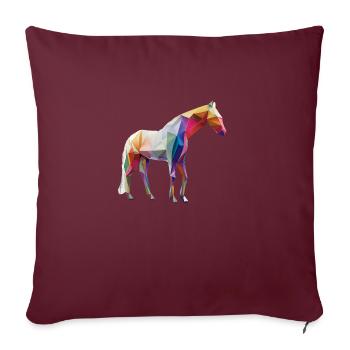 origami géométrie cheval coloré moderne arty - Coussin et housse de 45 x 45 cm - bordeaux - Devant