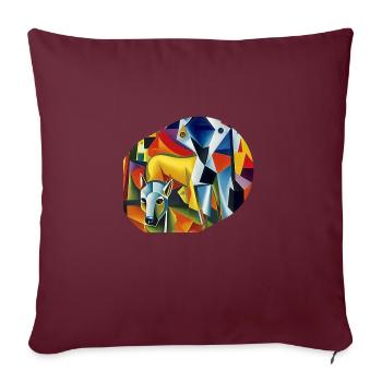 Chien super-héros #9 - Coussin et housse de 45 x 45 cm - bordeaux - Devant
