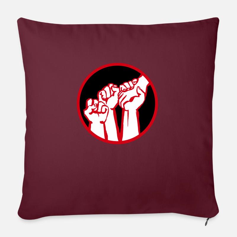 fists2c - Sofa pillow with filling 45cm x 45cm - burgundy