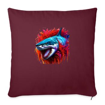 Requin de sang - Coussin et housse de 45 x 45 cm - bordeaux - Devant