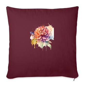 Watercolor Boho Blossom - Sofakissen mit Füllung 45 x 45 cm - Burgunderrot - Vorne