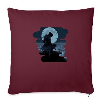 Ninja at Night on the Roof #2 - Sofa pillow with filling 45cm x 45cm - burgundy - Front