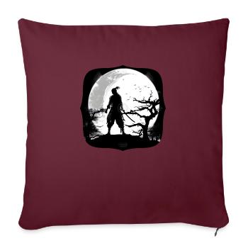 Samurai in the Moon #1 - Sofa pillow with filling 45cm x 45cm - burgundy - Front
