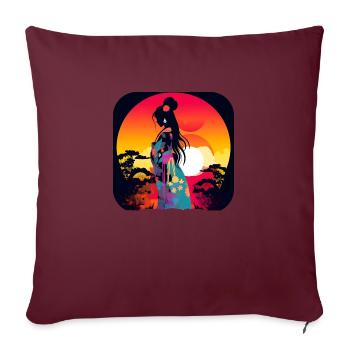Japanese Dream #1 - Sofa pillow with filling 45cm x 45cm - burgundy - Front