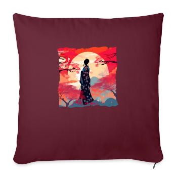 Japan Moonshine Geisha #1 - Sofa pillow with filling 45cm x 45cm - burgundy - Front