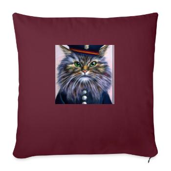 Sarah die skeptische Siamese - Sofakissen mit Füllung 45 x 45 cm - Burgunderrot - Vorne