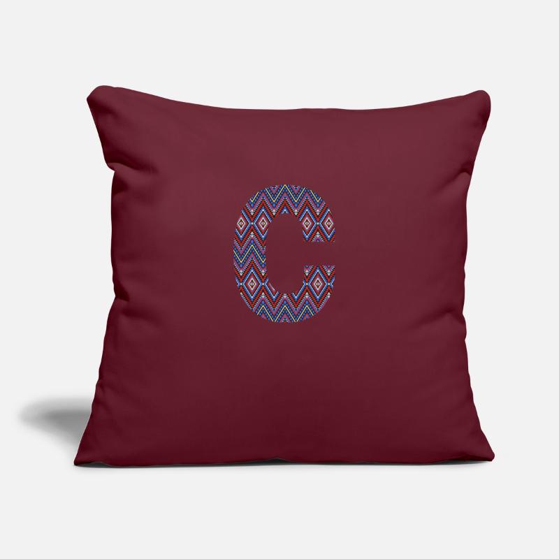 Monogram Letter C- geometric pattern Sofa pillow with filling 45cm x 45cm