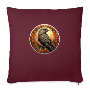 Medival Bird Mystischer Vogel aus dem Mittelalter - Sofakissen mit Füllung 45 x 45 cm - Burgunderrot - Vorne