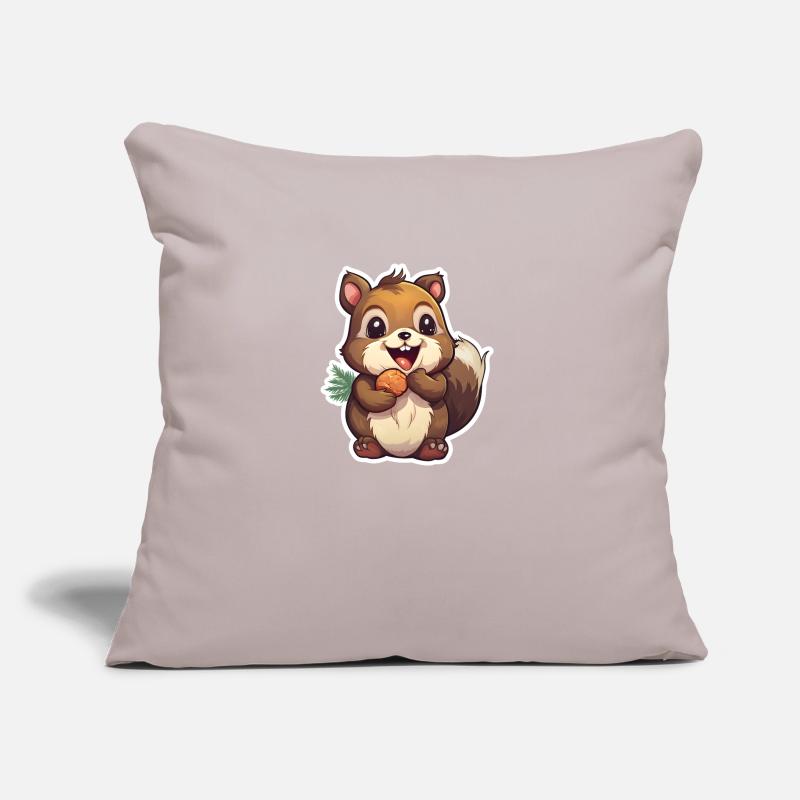Cute squirrel with nut Sofa pillow with filling 45cm x 45cm