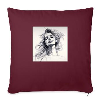Woman One Line - Sofa pillow with filling 45cm x 45cm - burgundy - Front
