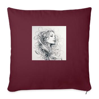 One Line Woman - Sofa pillow with filling 45cm x 45cm - burgundy - Front