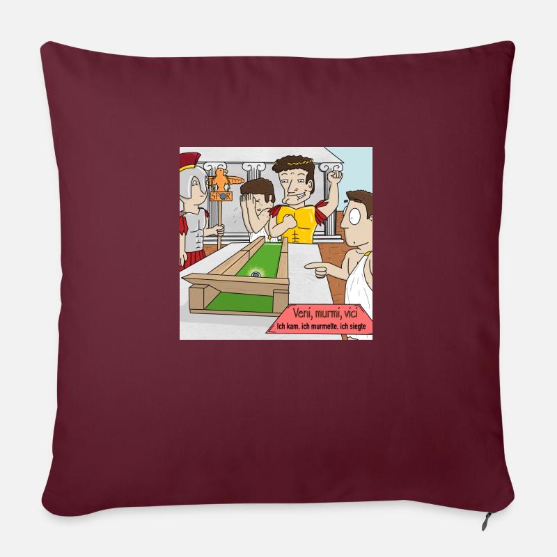 Murmelgolf - Veni, murmi, vici - Sofakissen mit Füllung 45 x 45 cm - Burgunderrot