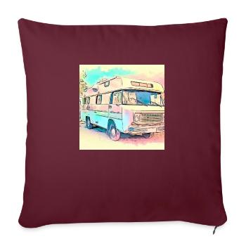CamperLove3 - Sofakissen mit Füllung 45 x 45 cm - Burgunderrot - Vorne