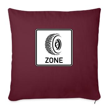 Zone Off Road Schild - Sofakissen mit Füllung 45 x 45 cm - Burgunderrot - Vorne