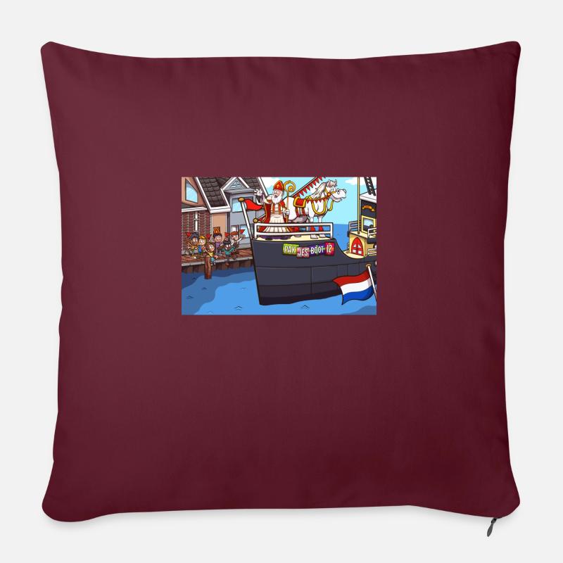 Arrivée de Saint-Nicolas - Coussin et housse de 45 x 45 cm - bordeaux