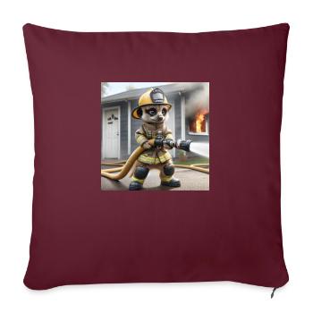 Erdmännchen als Firefighter - No. 2 - Sofakissen mit Füllung 45 x 45 cm - Burgunderrot - Vorne
