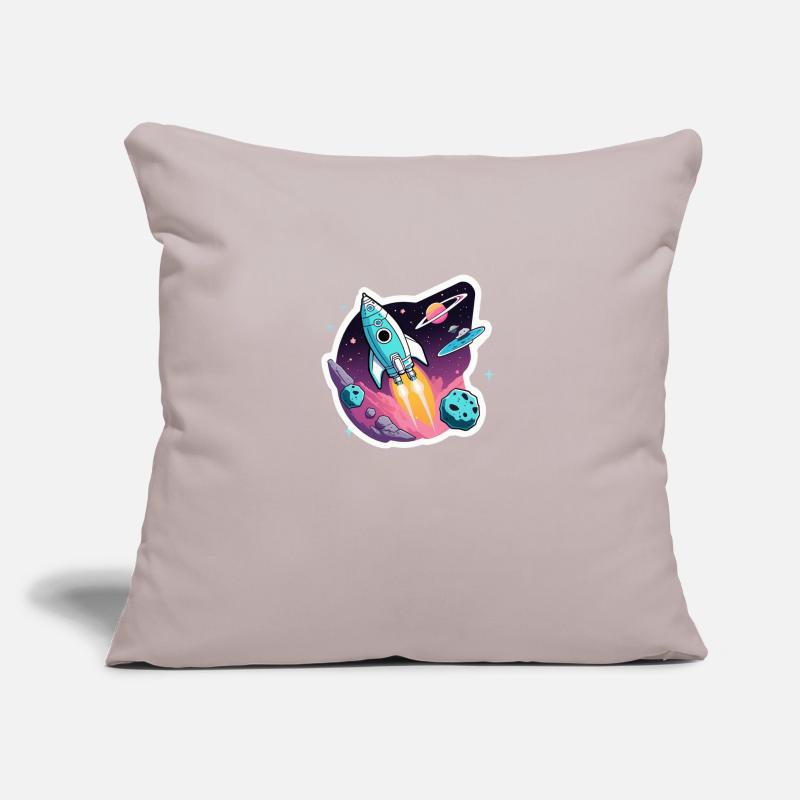 Fusée volant dans l’espace Coussin et housse de 45 x 45 cm