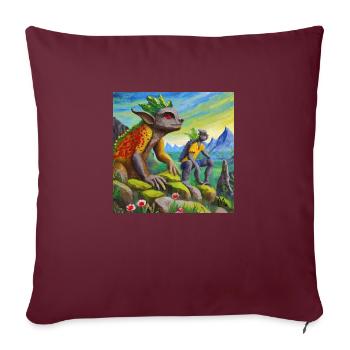 Trolle - Coussin et housse de 45 x 45 cm - bordeaux - Devant