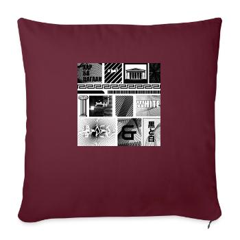 #19 NOIR ET BLANC - Coussin et housse de 45 x 45 cm - bordeaux - Devant