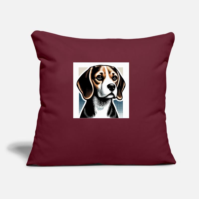 Style vectoriel de risographie Beagle Coussin et housse de 45 x 45 cm