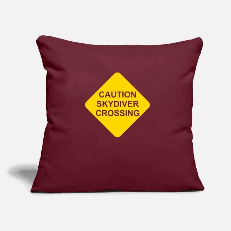 Caution Skydiver Crossing Shield transparent Sofa pillow with filling 45cm x 45cm