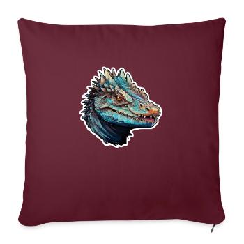Lézard - Coussin et housse de 45 x 45 cm - bordeaux - Devant