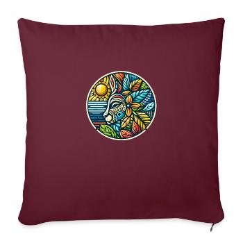 Fabeltier indianisch - Sofakissen mit Füllung 45 x 45 cm - Burgunderrot - Vorne