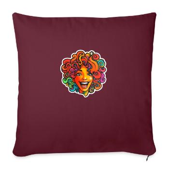 Rire de la fille folle - Coussin et housse de 45 x 45 cm - bordeaux - Devant